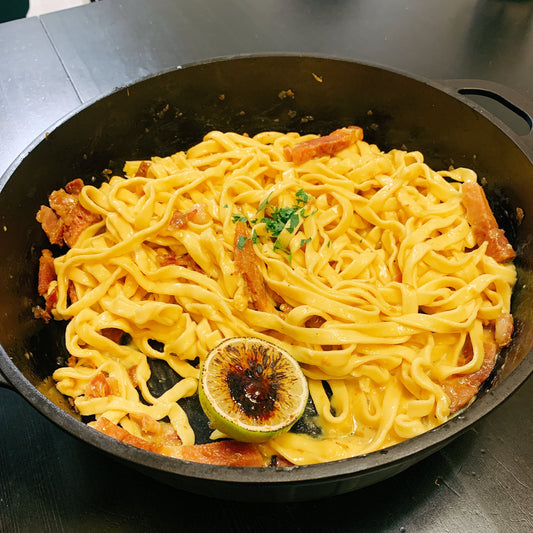 薺藍籽油食譜:自製義大利麵 - 培根蛋黃麵