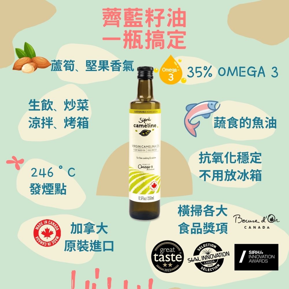 【Signe Cameline】加拿大冷壓薺藍籽油+天然薺藍花蜂蜜 禮盒